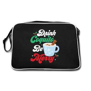 Drink Coquito Be Merry Puerto Rican Coconut Rum Dr - Retro Bag - black/white - Back