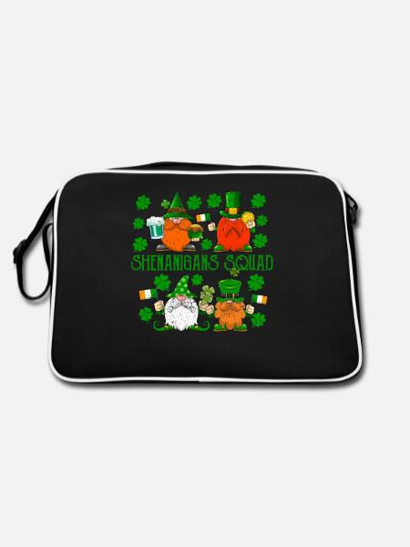 Escouade de manigances Feuille de trèfle porte-bonheur - Sac Retro - noir/blanc - Dos