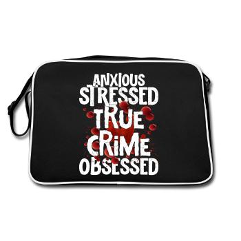 Anxieux Stressé True Crime Obsédé True Crime Mu - Sac Retro - noir/blanc - Dos