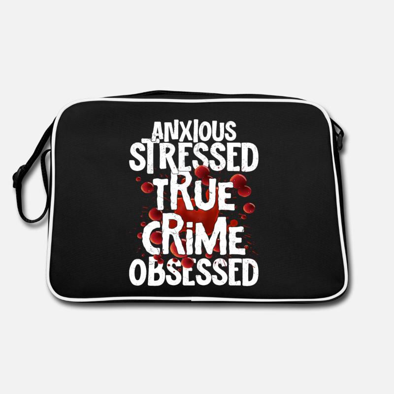 Anxious Stressed True Crime Obsessed True Crime Mu Retro Tasche