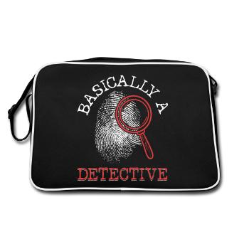 Basically A Detective Murder Show True Crime - Retro Bag - black/white - Back