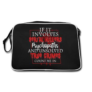True Crime Podcast Serial Killer Murder Show - Retro Bag - black/white - Back