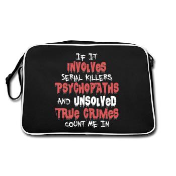 True Crime Podcast Murder Show Serial Killer - Retro Bag - black/white - Back