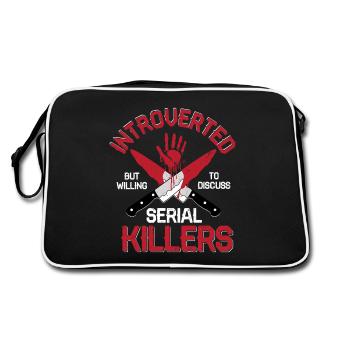Willing To Discuss Serial Killers Murder Show True - Retro Bag - black/white - Back