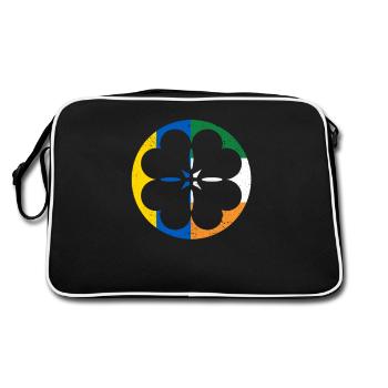 Drapeau ukrainien irlandais trèfle trèfle - Sac Retro - noir/blanc - Dos