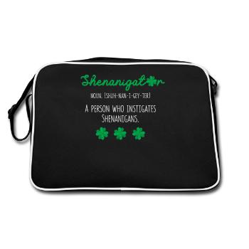 Shenanigator Funny Irish Shamrock - Retro Bag - black/white - Back
