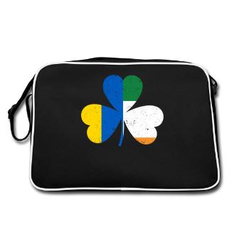 Trèfle drapeau ukrainien irlandais - Sac Retro - noir/blanc - Dos