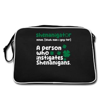 Shenanigator Funny Irish Shamrock - Retro Bag - black/white - Back