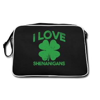 J’adore les drôles de trèfles irlandais de Shenanigan - Sac Retro - noir/blanc - Dos