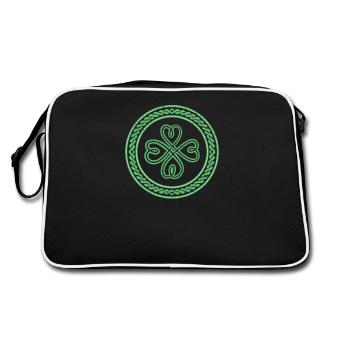 Bénédiction irlandaise noeud celtique 4 feuilles trèfle - Sac Retro - noir/blanc - Dos