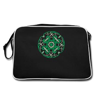 Bénédiction irlandaise noeud celtique 4 feuilles trèfle - Sac Retro - noir/blanc - Dos