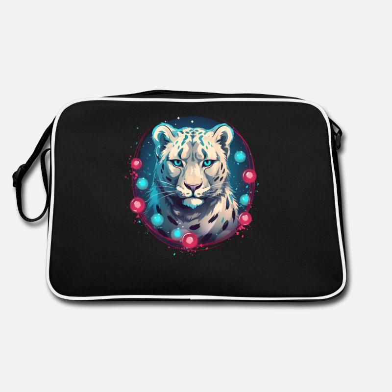 Snow Leopard Xmas Ornament, Love Leopards Retro Bag