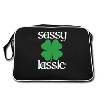 Sassy Lassie Irish Heritage Ireland Shamrock - Retro Bag - black/white - Back