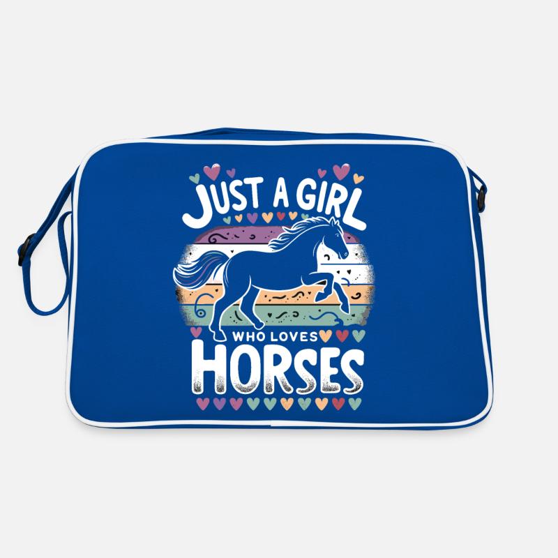 Pferdeliebhaber Geschenk Nur ein Mädchen, das Pferde liebt Retro Tasche