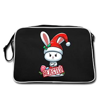 Offended Easter Bunny Christmas Funny Gift - Retro Bag - black/white - Back