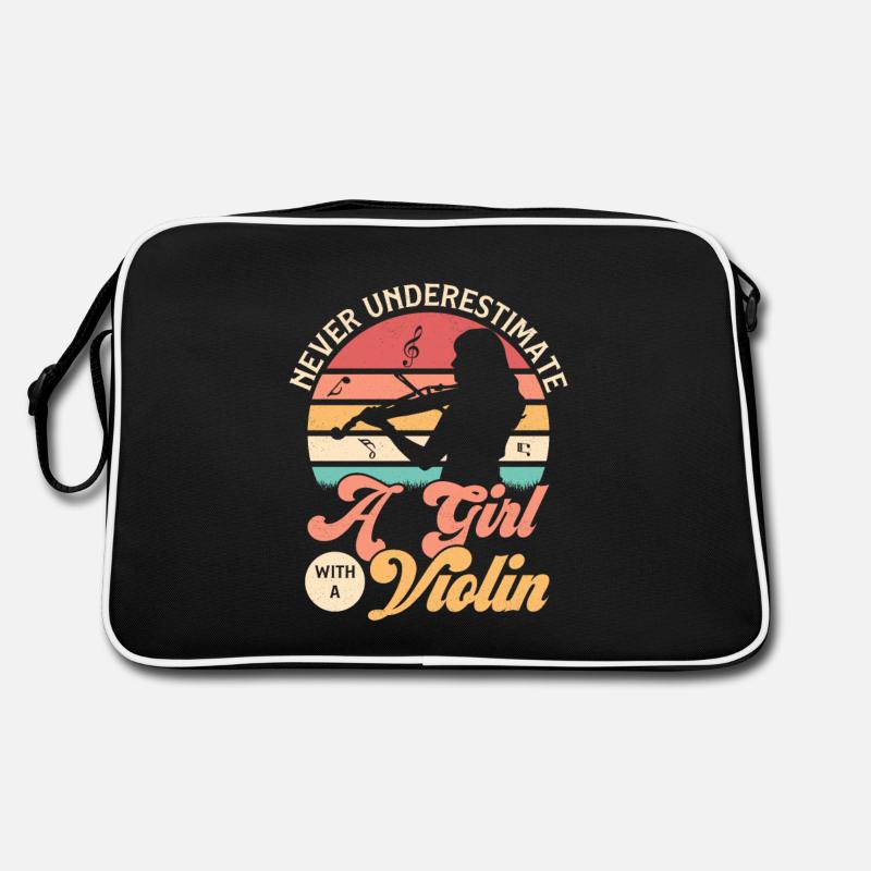 Never Underestimate A Girl With A Violin Orchestra Retro Tasche