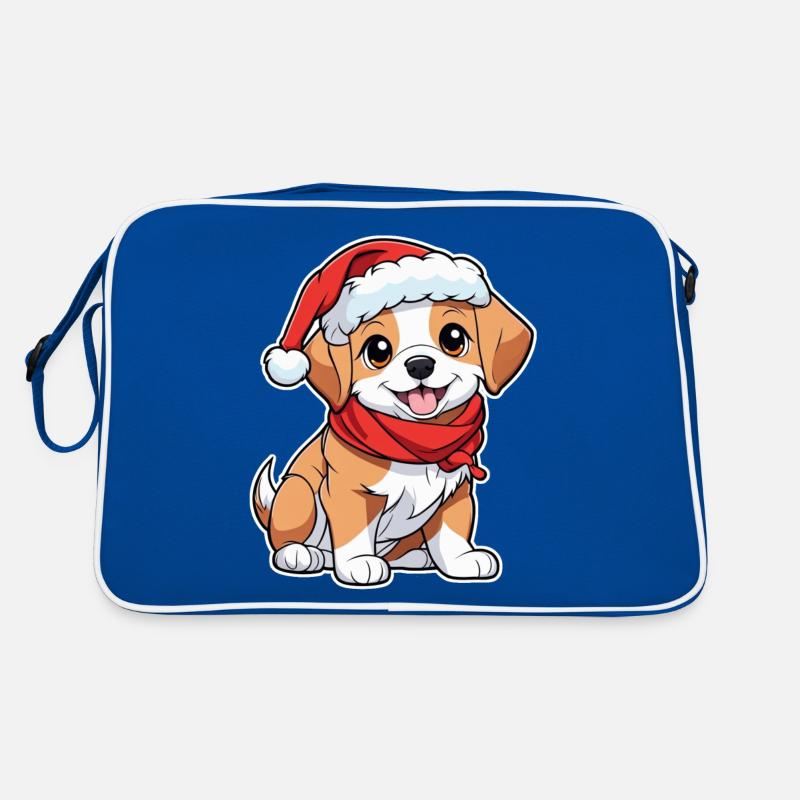 chien avec bonnet de noel Sac Retro