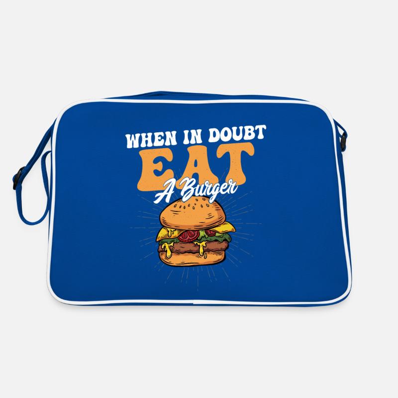 En cas de doute, mangez un hamburger, des petits pains, de la nourriture, du hamburger Sac Retro