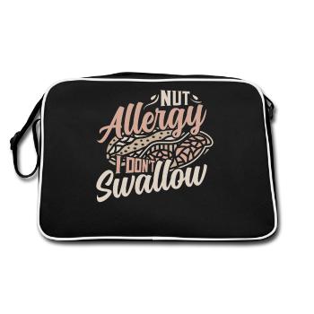 Allergie aux noix Je n’avale pas Sensibilisation Allergique aux noix - Sac Retro - noir/blanc - Dos