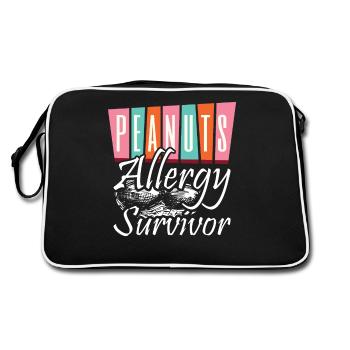 Sensibilisation aux survivants de l’allergie aux arachides Allergique aux noix - Sac Retro - noir/blanc - Dos