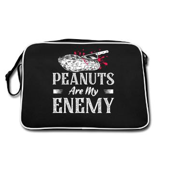 Les arachides sont mon ennemi Sensibilisation aux allergies aux noix - Sac Retro - noir/blanc - Dos