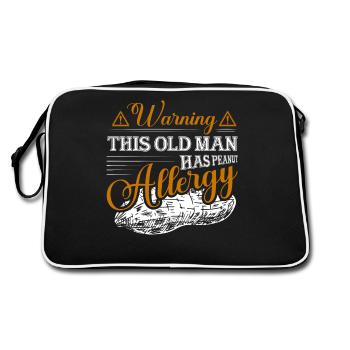 Avertissement : ce vieil homme est allergique aux arachides - Sac Retro - noir/blanc - Dos