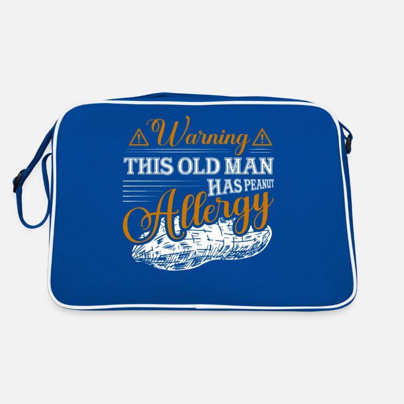 Warning This Old Man Has Peanut Allergy Retro Tasche