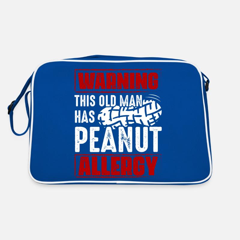 Warning This Old Man Has Peanut Allergy Retro Tasche