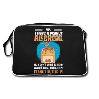 Oui, j’ai une allergie aux arachides. Awarene allergique aux noix - Sac Retro - noir/blanc - Dos