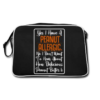 Oui, j’ai une allergie aux arachides. Sensibilisation à l’allergie aux noix - Sac Retro - noir/blanc - Dos