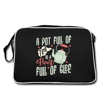 A pot full of tea is a heart full of glee Tea Drin - Retro Bag - black/white - Back