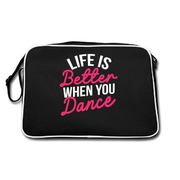 La vie est plus belle quand on danse. Jollier - Sac Retro - noir/blanc - Dos