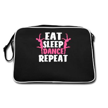 Eat Sleep Dance Repeat Funny Love Dancing Teacher - Retro Tasche - Schwarz/Weiß - Hinten