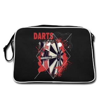 Fléchettes, Jeu de fléchettes, Fléchettes, Fléchettes, Joueurs de fléchettes - Sac Retro - noir/blanc - Dos