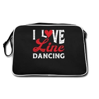 I Love Line Dancing Funny Western Dance Texas - Retro Bag - black/white - Back