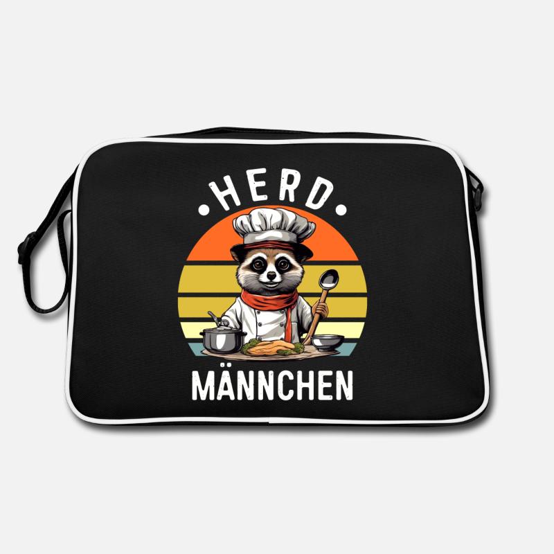 Herdmännchen mit Kochmütze Erdmännchen T-Shirt Retro Tasche
