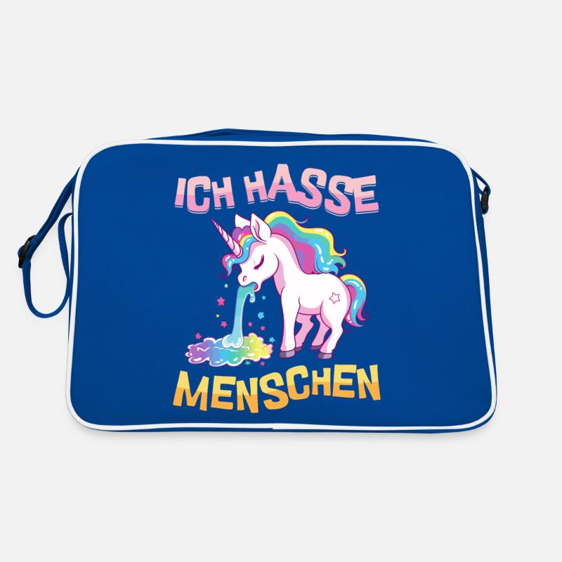 I Hate People Unicorn Puke Rainbow Funny Retro Bag