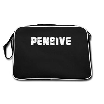 Pensive Vintage Mood Emotion Black Text Apparel - Retro Bag - black/white - Back