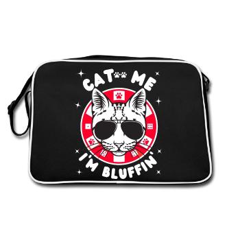 Drôle de joueur de chat de poker - la vie du joueur de poker est rock - Sac Retro - noir/blanc - Dos