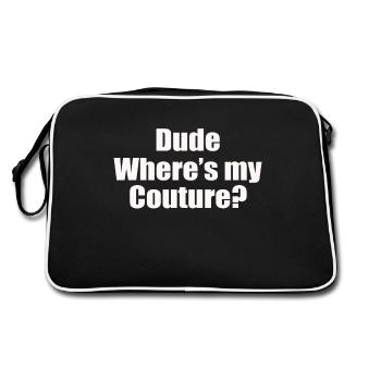 Citation sarcastique drôle Mec Où est ma couture - Sac Retro - noir/blanc - Dos