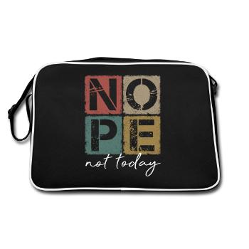 Nope Not Today Funny Sayings Vintage Graphic - Retro Bag - black/white - Back