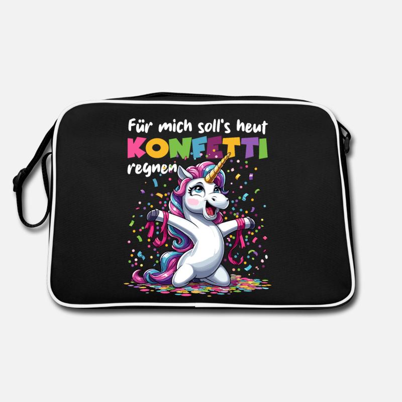 Einhorn Party Konfetti Karneval Geburtstag Kinder Retro Tasche