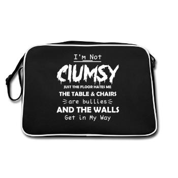 Je ne suis pas maladroit Dictons drôles Sarcastiques Hommes Femmes - Sac Retro - noir/blanc - Dos