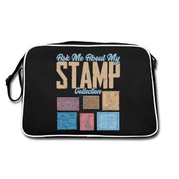 Ask Me About My Stamp Collection 2Let's Talk Stamp - Retro Tasche - Schwarz/Weiß - Hinten