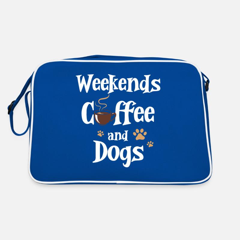 Wochenenden Kaffee und Hunde Retro Tasche
