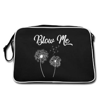 Blow Me Funny Dandelion Sarcastic - Retro Bag - black/white - Back