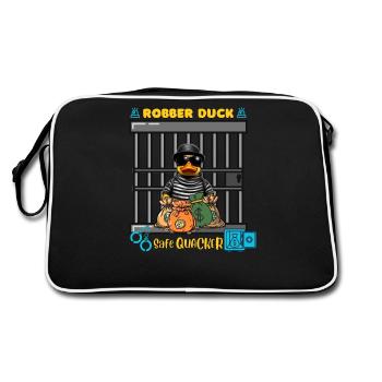ROBBER DUCK - Retro Bag - black/white - Back
