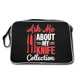 Posez-moi des questions sur ma collection de couteaux Knife Collector H - Sac Retro - noir/blanc - Dos