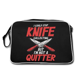 Je pourrais arrêter de collectionner les couteaux Hobb Collector - Sac Retro - noir/blanc - Dos