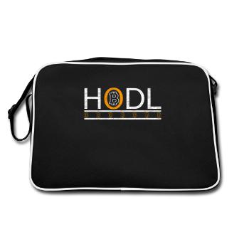 Hodl Crypto Bitcoin BTC Miner Blockchain Trader - Sac Retro - noir/blanc - Dos